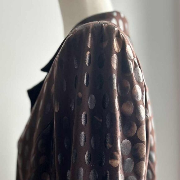Nueva Cocoa Multi Tone Iridescent Dot Pattern Jacket w/ Statement Buttons - US L - Picture 5 of 11